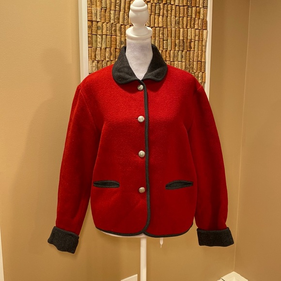 Bonnie & Norma Red and Gray Wool Blend Jacket - Picture 1 of 16